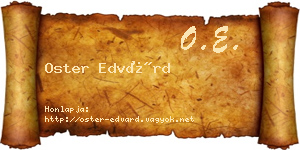 Oster Edvárd névjegykártya